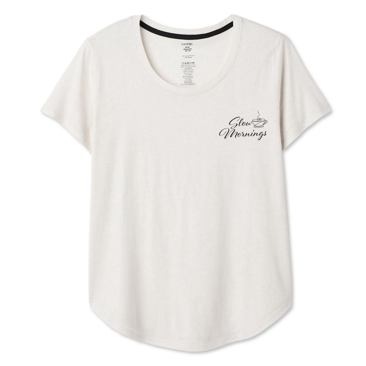 T-shirt de nuit avec encolure dégagée George pour femmes