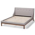 thumbnail image 4 of Baxton Studio Louvain Lit Plateforme Grand Rembourré en Beige Grisâtre, 4 of 7