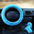 thumbnail image 1 of 3Pcs/set Fluffy Thick Auto Car Steering Wheel Plush Cover Soft Wool Winter, 1 of 4