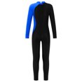 thumbnail image 2 of YONGHS Girls Long Sleeves Gymnastics Leotard Unitard Rhinestone Figure Skating Jumpsuit Bodysuit Blue 12, 2 of 7