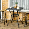 thumbnail image 2 of Outsunny Table de Salle à Manger en Osier avec Trou pour Parasol Table Basse, Noir, 2 of 10