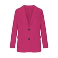 thumbnail image 4 of Liquidation! Cardigan pour Femmes Cardigans pour Femmes Veste Décontractée pour Femmes Poches Manches Longues Bouton avant Col à Revers de Travail Veste à Boutons Rose Vif TTG, 4 of 9