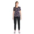 thumbnail image 4 of Scrubstar Freaky Funtime Women's V-Neck Print Scrub Top, 4 of 6