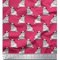 thumbnail image 1 of Soimoi Polyester Crepe Fabric Pug Dog Printed Craft Fabric by The Yard 52 Inch Wide, 1 of 3