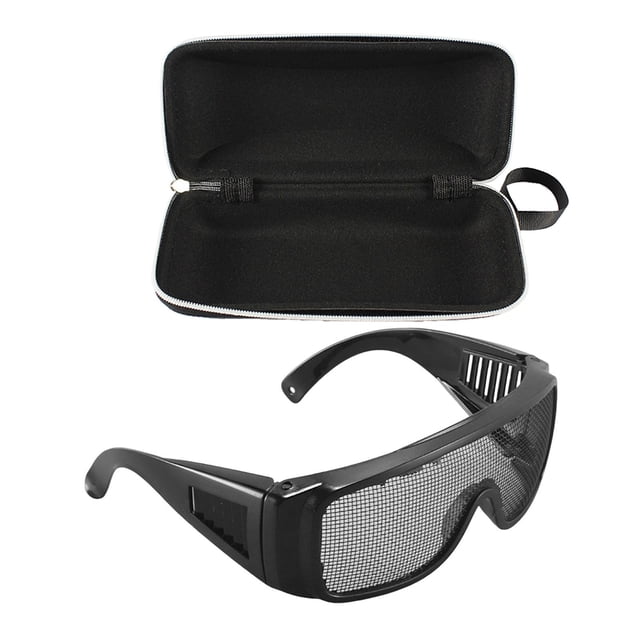 HILABEE Safety Glasses Lightweight Steel Mesh Safety Goggles for Working Wood Sawing Rectangular Case