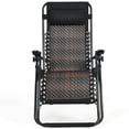 thumbnail image 5 of Patiojoy Fauteuil Inclinable Pliant de Patio en Rotin Brun Mélangé à Gravité Zéro avec Appuie-Tête, 5 of 5