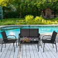 thumbnail image 4 of Costway 4 PCS Patio Furniture Set Sofa Coffee Table Steel Frame Garden Deck Black, 4 of 8