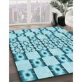 thumbnail image 3 of Ahgly Company Tapis d'Intérieur Lavable en Machine Carré Transitionnel Bleu, 6 Pieds Carré, 3 of 7