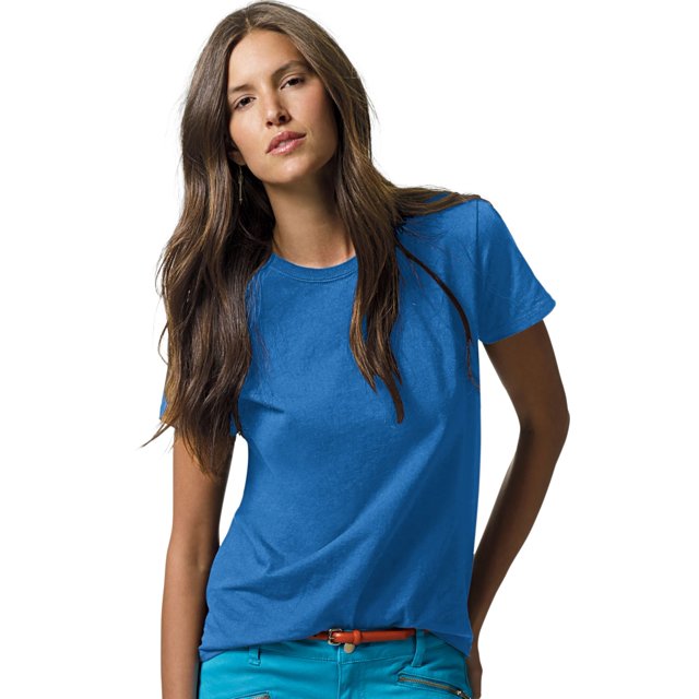 Hanes ComfortSoft T-Shirt à Col Rond en Jersey Coupe Décontractée pour Femmes, TG, Bleu Palais
