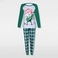 thumbnail image 1 of Ensemble de Pyjama Familial 2 Pcs Col Ras du Cou Imprimé Dinosaure Tenue Quotidienne (Vert P Papa), 1 of 9