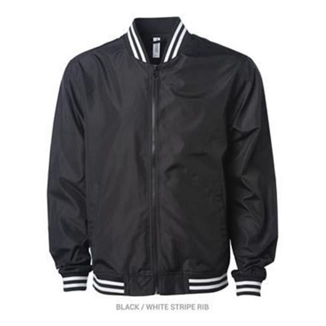 Independent Trading B35076517 Veste Bomber Légère, Rayures Noires et Blanches - 2TG