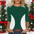 thumbnail image 1 of Ounisa Womens 3/4 Sleeve T Shirts Crew Neck All Over Print Casual Soft Comfy Loose Fit Spring Summer Daily Wear Basic Tops S-2XL, 1 of 9