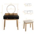 thumbnail image 2 of Gymax Makeup Dressing Vanity Table Set w/ Touch Screen Dimming Mirror Black, 2 of 8