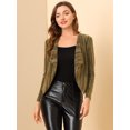 thumbnail image 2 of INSPIRE CHIC Women's Sparkle Long Sleeve Draped Collar Cropped Cardigan, 2 of 6