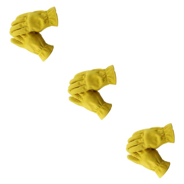 Youkk Yellow Cowhide Leather Racing Motorcycle Biker Gloves Enhanced Grip and Comfort M 3Set