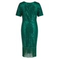 thumbnail image 4 of Uppada Robe à Col Rond pour Femmes, Couleur Unie, Robes d'Invitée de Mariage, Ceinture, Cocktail, Fête, Tenue de Travail, Coupe Ajustée, Robe Crayon, Robes Midi Décontractées, Liquidation en Liquidation, 4 of 8