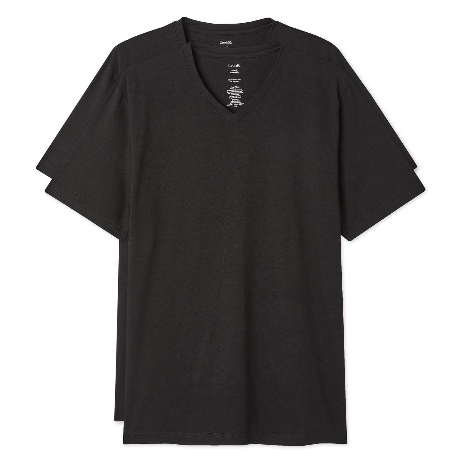 Lot de 2 t-shirts à encolure en V George pour hommes