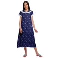 thumbnail image 1 of Moomaya Robe de Nuit à Manches Courtes Imprimée pour Femmes en Coton, 1 of 5