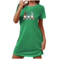 thumbnail image 1 of Birdeem Chemises de Nuit pour Femmes Chemise de Nuit Courte Surdimensionnée pour Femmes Robe Imprimée à Col Rond et Manches Courtes, 1 of 12