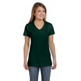 thumbnail image 2 of Hanes T-Shirt à Col en V Nano-T pour Femmes, TP, Vert Forêt Profond, 2 of 2