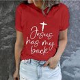thumbnail image 1 of EGNMCR Easter Chemise Femme Chemises Imprimé de Pâques Lettrage de Pâques pour Femme Imprimé Col Rond Manches Courtes Haut Manches Courtes Col Rond/chemise T-Shirts pour Femmes, 1 of 5