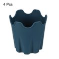 thumbnail image 3 of Unique Bargains 4' Silicone Round Flower Pot Planter Decorative Container, Green 4 Pack, 3 of 5