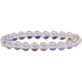 thumbnail image 1 of Angelstones Aqua Aura Quartz Clair Pierre Précieuse Perles Rondes 8 mm Bracelet Extensible 7 Pouces Unisexe, 1 of 4
