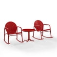 thumbnail image 4 of Afuera Living 3 Piece Metal Outdoor Rocking Chair Set in Bright Red, 4 of 13