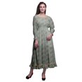 thumbnail image 1 of Bimba Robe Florale pour Femme à Manches Longues, Smockée, Col Rond, à Volants, Été, Maxi-Petit, 1 of 5