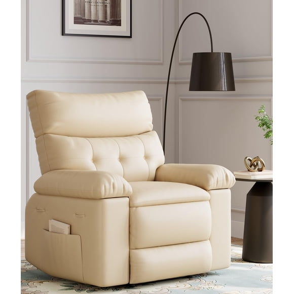 Oversized Recliner Chairs with Heat and Massage - 360° Swivel Lazy Boy Recliner Chair for Adults- Manual Rocking Chair with Remote Control for Living Rooms, Bedrooms