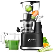Kitchen in the Box Cold Pressed Juicers, Slow Masticating Juicer Machines, With 3.26" Wide Feed Chute for Whole Fruits and Vegetables,BPA-Free,High Juice Yield Juicer Maker,Easy to Clean (Black)