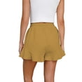 thumbnail image 4 of AherBiu Shorts for Women Trendy Elastic Waist Drawstring Ruffle Wide Leg Summer Casual Solid Color Loose Comfy Shorts, 4 of 5