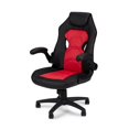 thumbnail image 2 of Poundex Chaise de Bureau en Faux Cuir Noir et Rouge, 2 of 7