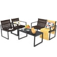 thumbnail image 4 of Gymax Ensemble de Conversation pour Patio 4 Pcs Cour Jardin Extérieur avec Table à Café, 4 of 10