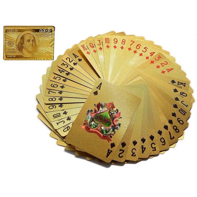 Fratelli Deck Of Waterproof 1 Set Gold Playing Cards For Adult - Flexible Pvc Plastic Gold Playing Cards Premium Poker Cards | Waterproof Playing Cards Washable Flexible Use For Party Game