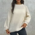 thumbnail image 4 of BVOFAR Chandails pour Femmes Grande Taille Chandails de Couleur Unie Manches Longues Col Rond Hauts Décontractés Coupe Ample Chandail, 4 of 5