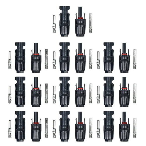 Riwcyla 10 Pairs MaleFemale Solar Panel Cable Connectors for PV System , perfect for daily use, outdoor activities, travel & casual occasions...