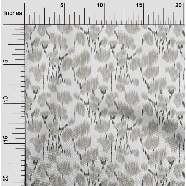 oneOone Tissu en Coton Cambric Imprimé Floral Ikat BTY 56 Pouces de Large