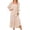 Beige, variant on PEZHADA Dresses for Women Fashion Large Long Sleeve Chiffon Retract Waist Pendulous Dress Fall Maxi Dresses Pink