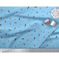 thumbnail image 3 of Soimoi Rayon Fabric Colorful Feather Printed Fabric 1 Yard 42 Inch Wide, 3 of 5