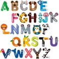 thumbnail image 3 of 26Pcs Magnetic Letters Fridge Magnet Letters Toys Fun Cartoon Animals Magnetic Uppercase Letters Preschool Learning Spelling Games Educational Toy Set for Kids Over 3 Years Old, 3 of 10