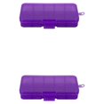 thumbnail image 2 of Thinsony 10 Grid Plastic Jewelry Removable Storage Box Beads Container Earring Purple 12.8x6.5x2.2cm 2Set, 2 of 6