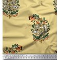 thumbnail image 1 of Soimoi Poly Georgette Fabric Leaves & Floral Block Fabric Prints by Yard 52 Inch Wide, 1 of 3