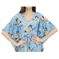 thumbnail image 2 of Bimba Robe Kimono Kaftan Bleue pour Femme Été Soirée à Imprimé Floral Maxi-24, 2 of 4