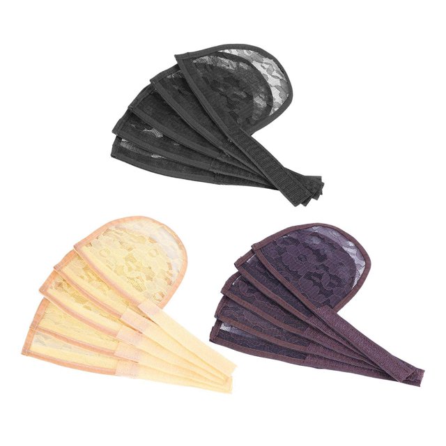 ziyahi 5pcs Hair Net for Making Ponytail Weaving Net Wig Caps Hair Accessories black