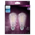 thumbnail image 4 of PHILIPS 8.8W 75W ST19 Medium Base Daylight LED Light Bulbs - Clear Glass, 2 Pack, 4 of 5