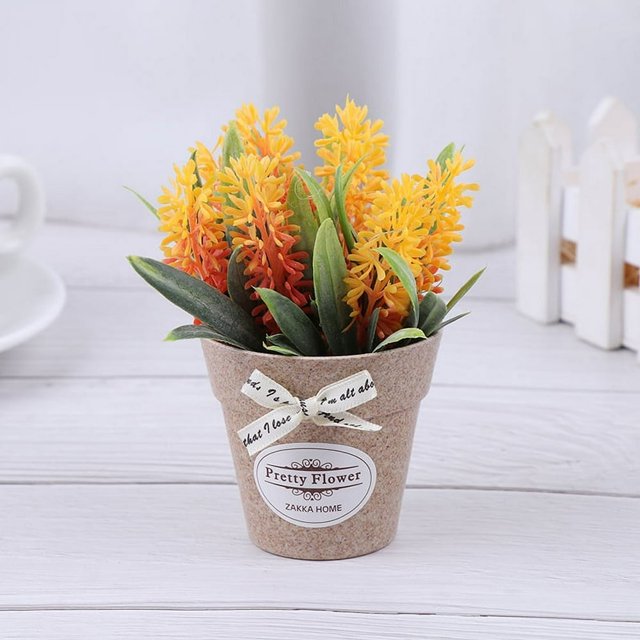 Artificial Plant Decorative Flowers Fake Flowers Mini Potted Bonsai Green Plant