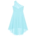 thumbnail image 4 of zdhoor Robe Chic pour Filles à une Épaule Sans Manches pour Fête, Soirée, Bal de Promo, Mariage, Robe de Demoiselle d'Honneur Enfant Bleu Pâle 10, 4 of 4