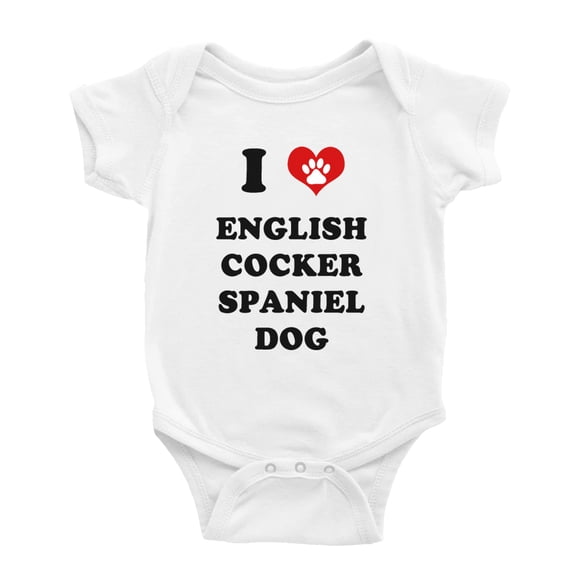 Je Cœur Cocker Anglais Épagneul Chien Drôle Cache-Couche pour Bébé