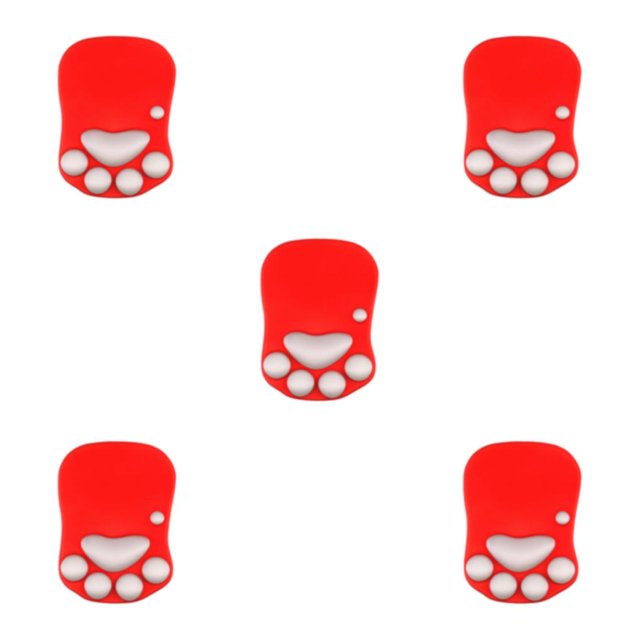relayinert Stylish Cat Paw Gaming Mouse Mat Wrist Protection Non-slide Base Safe Cute DS-001 bright red 5Set